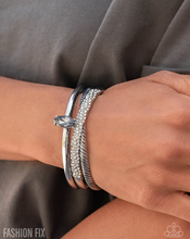 Load image into Gallery viewer, Paparazzi “Bold Boundary” Silver Cuff Bracelet - Paparazzi Accessories
