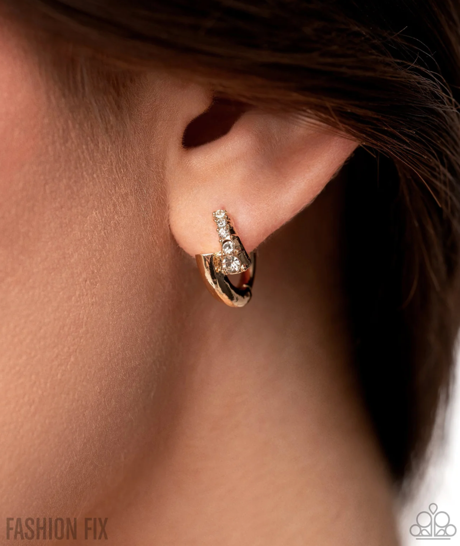 Paparazzi “Personalized Pizzazz” Gold Hinge Hoop Earrings - Paparazzi Accessories