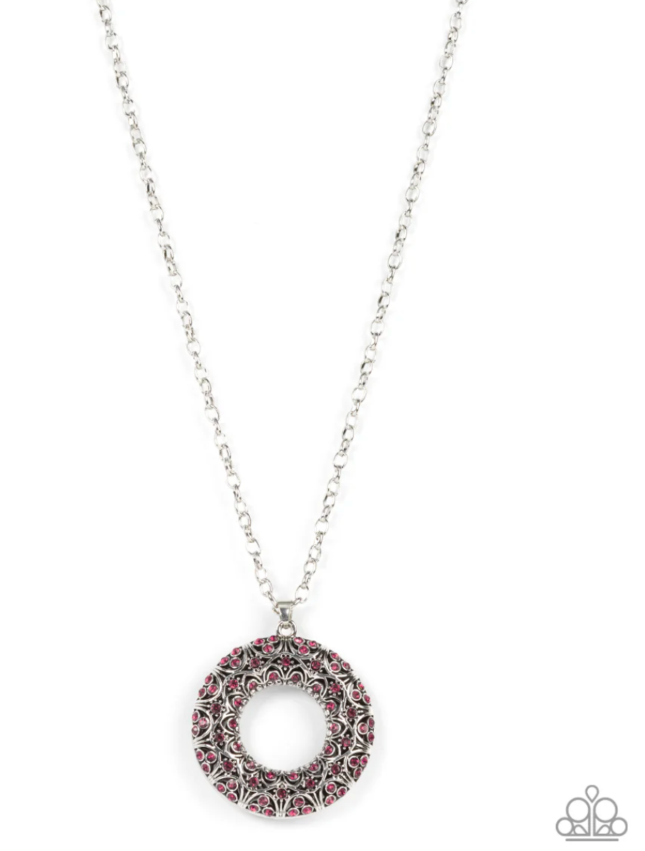 Wintry Wreath Pink Necklace