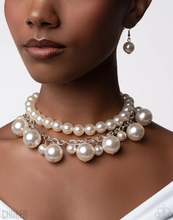 Load image into Gallery viewer, Paparazzi “Sophisticated to the Max” White Choker Earring Set - Paparazzi Accessories
