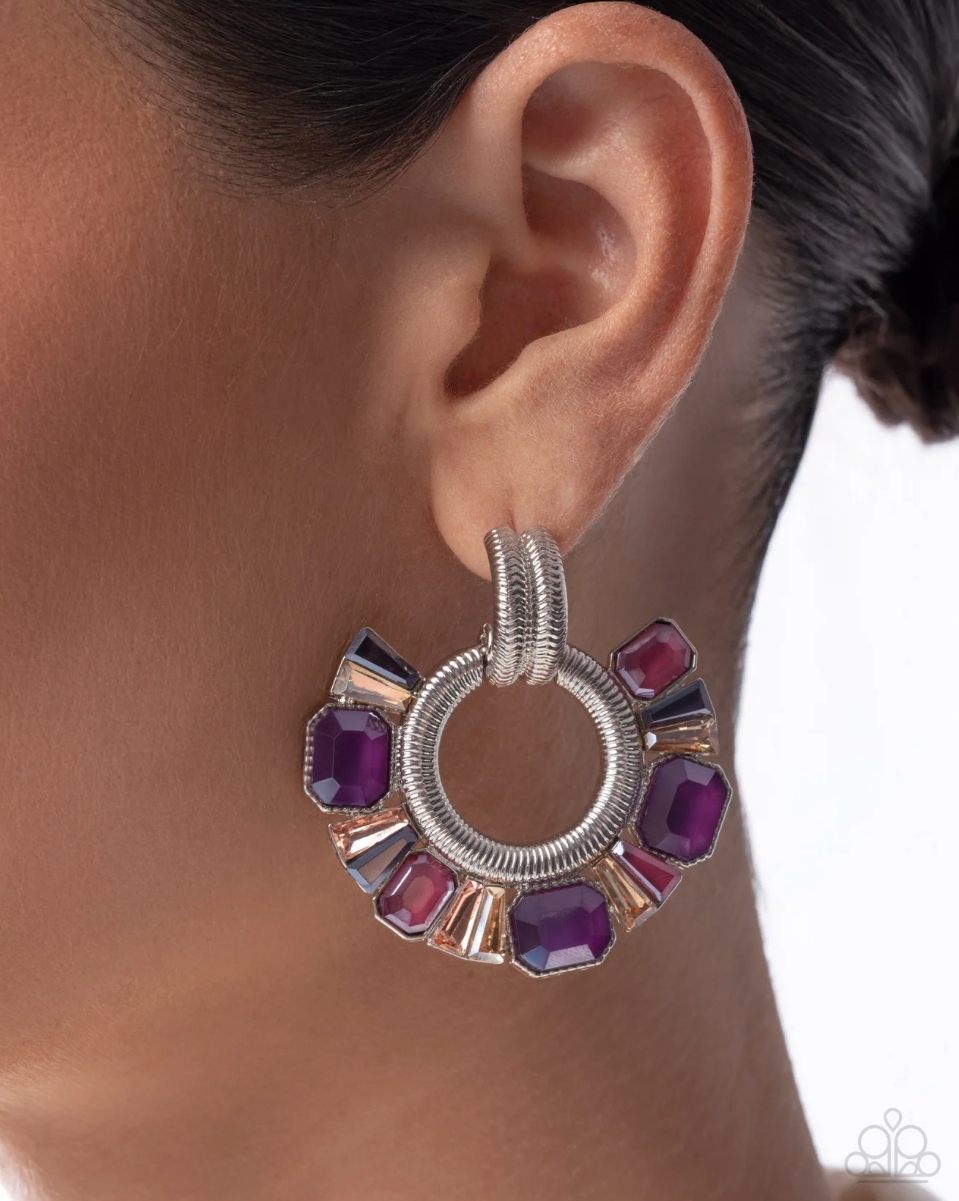 Paparazzi “Courteous Chic” Purple Post Earrings - Paparazzi Accessories