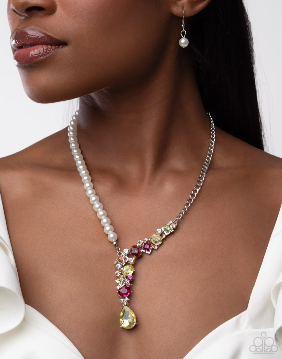 Paparazzi “Boisterous Ballet” Yellow Necklace Earring Set - Paparazzi Accessories