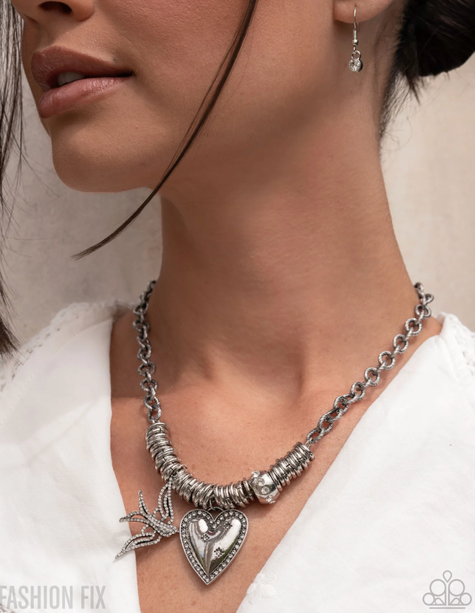 Paparazzi “Free-Spirted Freeway” White Necklace Earring Set - Paparazzi Accessories