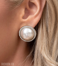Load image into Gallery viewer, Paparazzi “Dazzling Duplicate” White Post Earrings - Paparazzi Accessories
