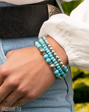 Load image into Gallery viewer, Paparazzi “Earthy Express” Blue Stretch Bracelet Set - Paparazzi Accessories
