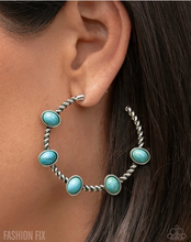Load image into Gallery viewer, Paparazzi “Canyon Course” Blue Hoop Earrings - Paparazzi Accessories
