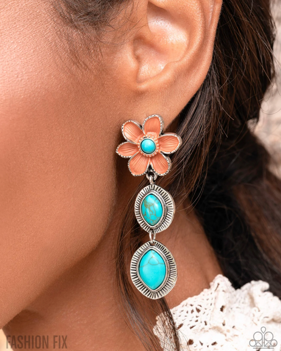 Paparazzi “Lighthearted Landslide” Blue Post Earrings - Paparazzi Accessories