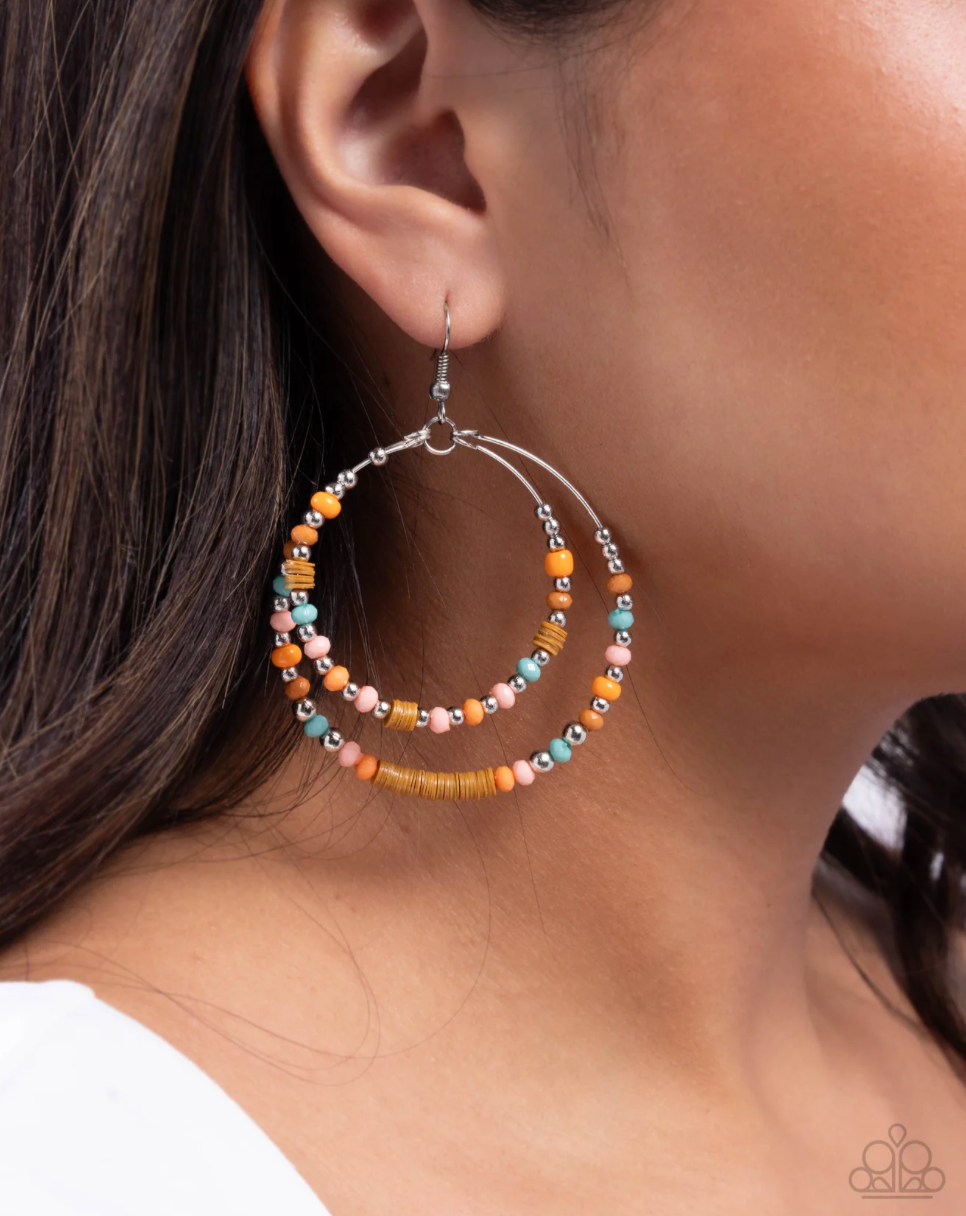 Audacious Arrangement Orange Earrings