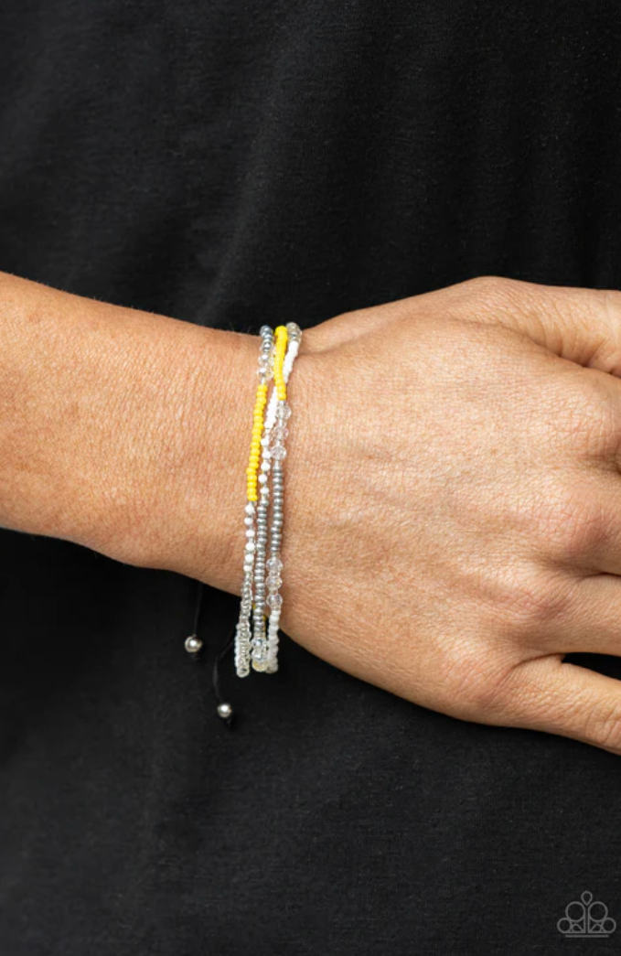 Paparazzi “BEAD Me Up, Scotty!” Yellow Stretch Bracelet Set - Paparazzi Accessories