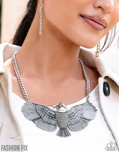 Load image into Gallery viewer, Paparazzi “Proud as an Eagle&#39;s Scream” Silver Necklace Earring Set - Paparazzi Accessories
