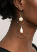 Load image into Gallery viewer, Paparazzi “Cultured in Couture” White Dangle Earrings - Paparazzi Accessories
