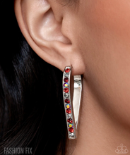 Load image into Gallery viewer, Paparazzi “Spontaneous Shine” Red Hinge Hoop Earrings - Paparazzi Accessories
