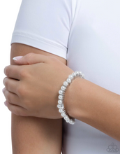 Load image into Gallery viewer, Paparazzi “Principal Pearls” White Stretch Bracelet - Paparazzi Accessories
