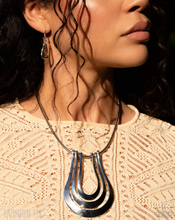 Load image into Gallery viewer, Paparazzi “Bohemian Bravado” Silver Necklace Earring Set - Paparazzi Accessories

