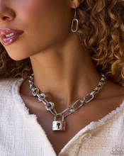 Load image into Gallery viewer, Paparazzi “Luminescent Lockdown” Silver Necklace Earring Set - Paparazzi Accessories
