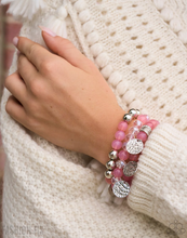 Load image into Gallery viewer, Paparazzi “Fun-Loving Layers” Pink Stretch Bracelet Set - Paparazzi Accessories
