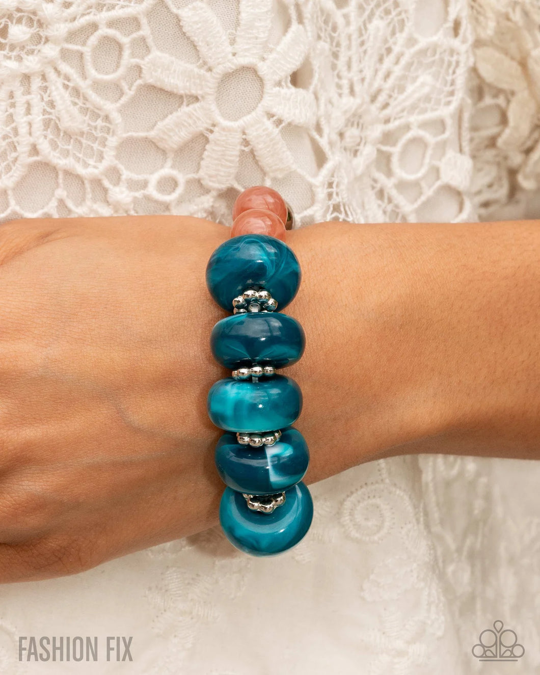 Paparazzi “Bright Broadcast” Blue Stretch Bracelet - Paparazzi Accessories