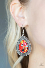 Load image into Gallery viewer, Paparazzi “Terrazzo Tundra” Red Dangle Earrings - Paparazzi Accessories
