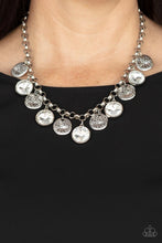 Load image into Gallery viewer, Paparazzi “Spot On Sparkle” White Necklace Earring Set
