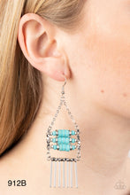 Load image into Gallery viewer, Paparazzi “Tribal Tapestry” Blue Dangle Earrings - Cindysblingboutique
