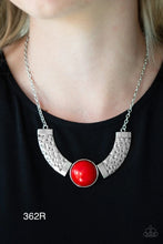 Load image into Gallery viewer, Paparazzi “Egyptian Spell” Red Necklace Earring Set
