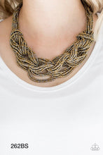 Load image into Gallery viewer, Paparazzi “City Catwalk” Brass Necklace Earring Set
