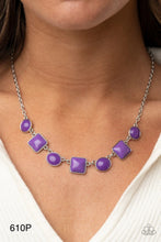 Load image into Gallery viewer, Paparazzi “Trend Worthy” Purple Necklace Earring Set
