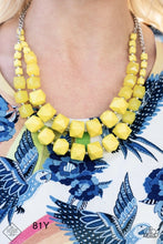 Load image into Gallery viewer, Summer Excursion Yellow Necklace Earring Set - Cindys Bling Boutique
