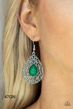 Load image into Gallery viewer, Paparazzi &quot;Fanciful Droplets&quot; Green Dangle Earrings
