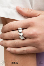 Load image into Gallery viewer, Paparazzi “Bling or Bust” White Stretch Ring - Cindysblingboutique
