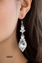 Load image into Gallery viewer, Paparazzi “Fully Flauntable” White Dangle Earrings - Cindys Bling Boutique
