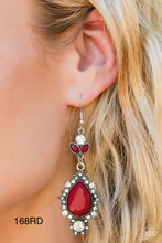 Load image into Gallery viewer, Paparazzi “SELFIE-Esteem” Red Dangle Earrings
