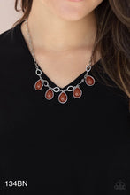Load image into Gallery viewer, Paparazzi “Majestically Mystic” Brown Necklace Earring Set
