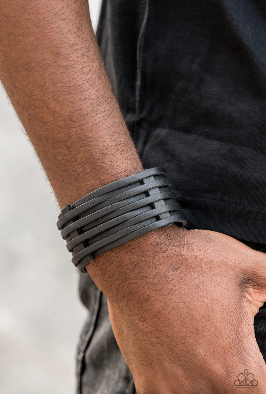 Paparazzi “The Starting Lineup” - Black Urban Leather Bracelet