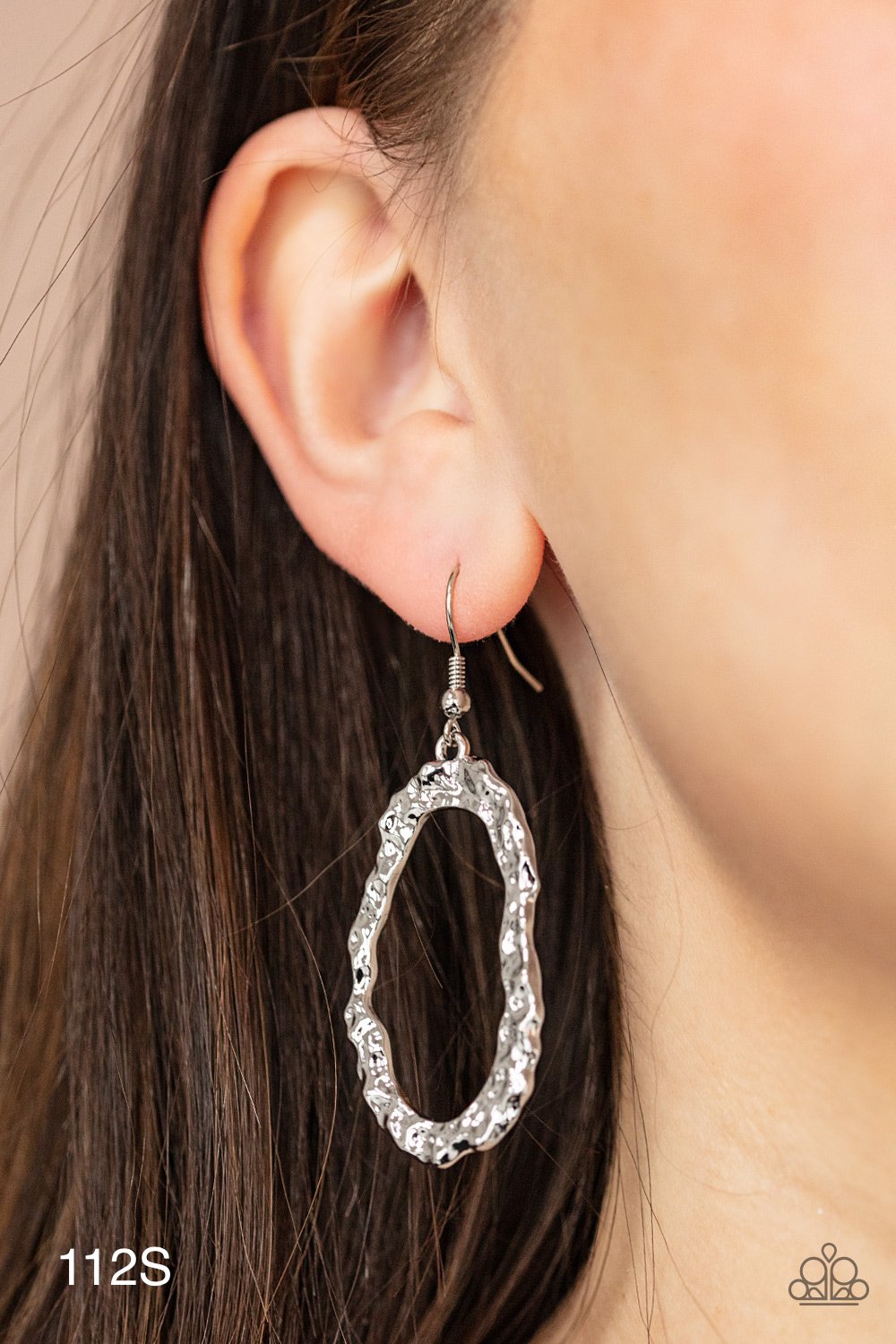 Paparazzi “ARTIFACT Checker” Silver - Dangle Earrings