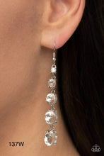 Load image into Gallery viewer, Paparazzi “Red Carpet Charmer” White Dangle Earrings
