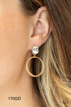 Load image into Gallery viewer, Paparazzi “Vintage Vault” &quot;Prismatic Perfection&quot; Gold Post Earrings
