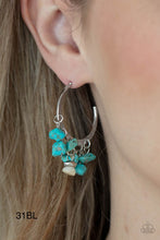 Load image into Gallery viewer, Paparazzi “Gorgeously Grounding” Blue Hoop Earrings
