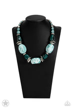 Load image into Gallery viewer, Paparazzi Blockbuster “In Good Glazes” Blue Necklace Earring Set
