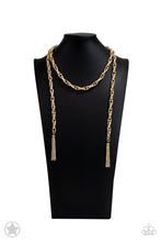 Load image into Gallery viewer, Paparazzi “SCARFed for Attention” Gold Necklace Earring Set
