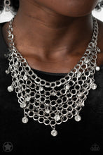Load image into Gallery viewer, Paparazzi “Fishing for Compliments” Silver Necklace Earring Set - Cindys Bling Boutique

