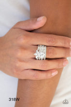 Load image into Gallery viewer, Paparazzi “Top Dollar Bling” White Stretch Ring
