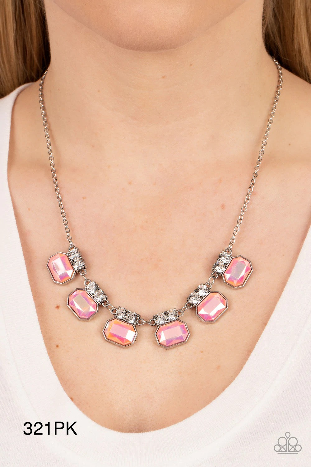 Paparazzi “Interstellar Inspiration” Pink Necklace Earring Set