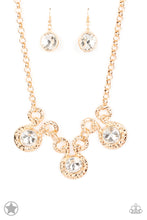 Load image into Gallery viewer, Paparazzi Blockbuster “Hypnotized” Gold Necklace Earring Set -Cindysblingboutique
