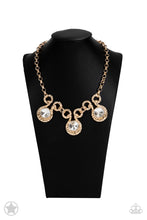 Load image into Gallery viewer, Paparazzi Blockbuster “Hypnotized” Gold Necklace Earring Set -Cindysblingboutique
