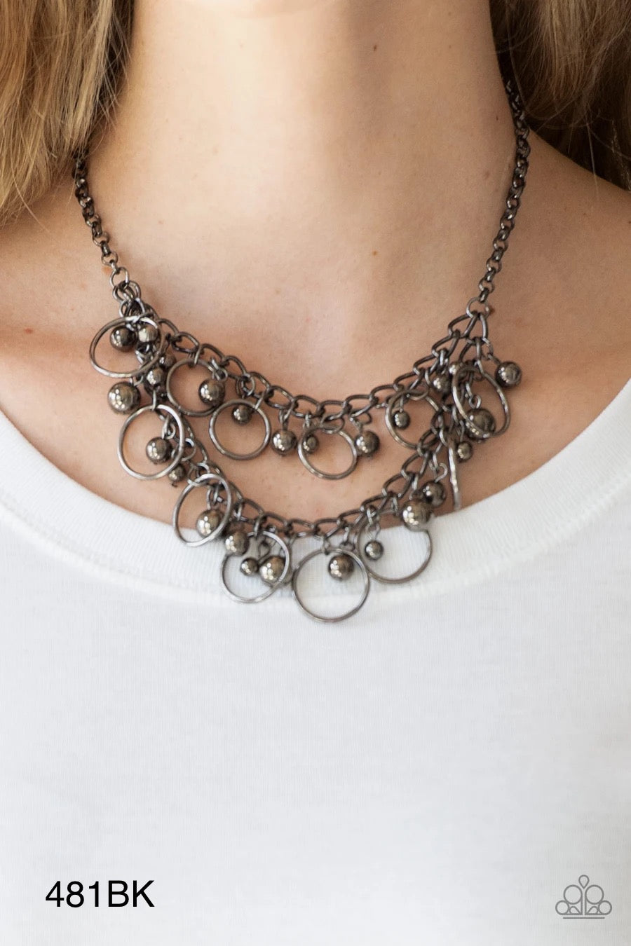 Warning Bells Black Necklace