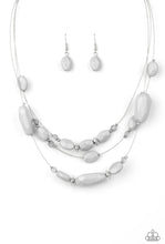 Load image into Gallery viewer, Paparazzi “Radiant Reflections” Silver Necklace Earring Set
