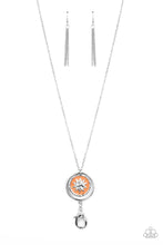 Load image into Gallery viewer, Paparazzi “Cretian Crest” Orange Lanyard Earring Set - Cindysblingboitique
