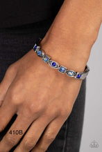 Load image into Gallery viewer, Paparazzi “Poetically Picturesque” Blue Hinged Bracelet
