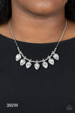 Load image into Gallery viewer, Paparazzi “Crown Jewel Couture” White Necklace Earring Set
